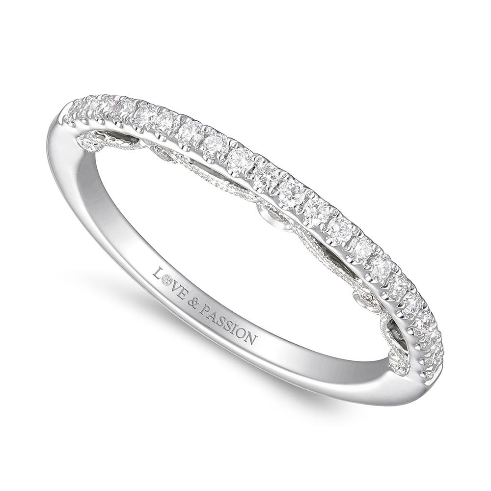 18ct white gold pave set diamond eternity wedding band